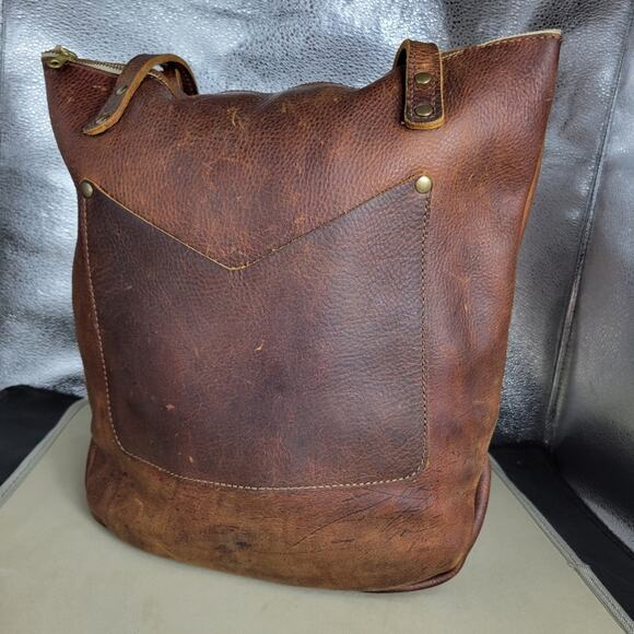 Cageless Birds Brown Leather Shoulder Bag Tote - Picture 2 of 13